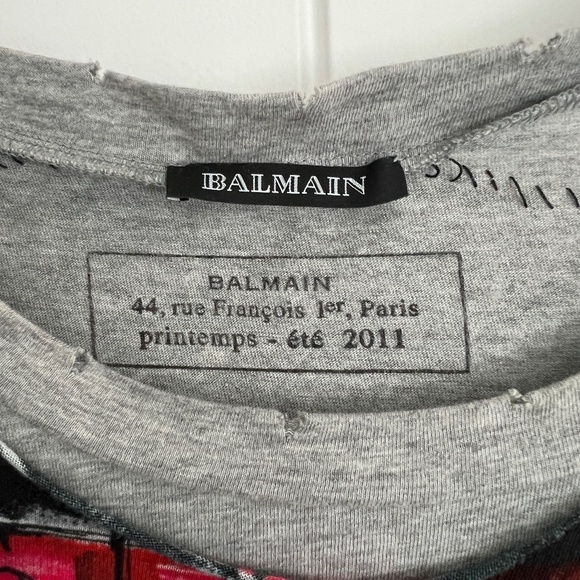 BALMAIN GRAFFITI TEE, GREY, SZ 38 (6) - Picture 3 of 5